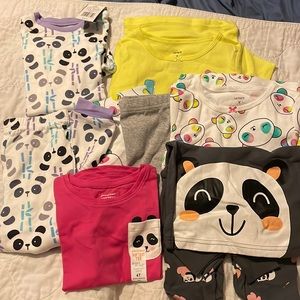 4T Panda sets, with bonus t shirt all NWT